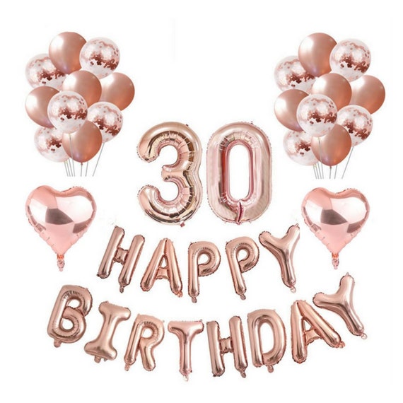Rose Gold 30th Birthday Balloon Decoration Set | Birthday Party Decor | Birthday Party Supplies | Adult Birthday Il_570xn