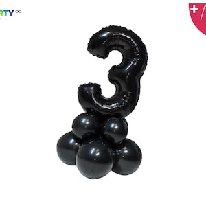 Black Theme Birthday Balloon column | Black Birthday decor 1st 2nd 16th 21st 30th 40th 50th 60th Birthday party decor | Birthday ideas