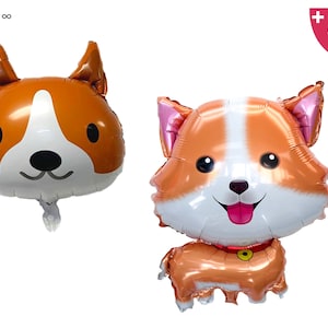 Corgi Balloon | Corgi Birthday | Lets Pawty Corgi Party Decorations | Dog Balloon | Corgi Dog Puppy Birthday Party Decorations