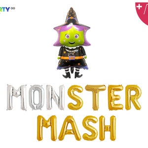 Monster Mash Balloons Banner | Halloween Themed Birthday Decor | Halloween Party Decor Halloween Balloons Halloween Themed Birthday Party