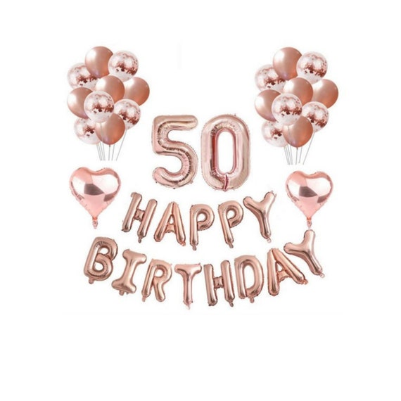Rose Gold 50th Birthday Balloon Decoration Set | 50th Birthday Party Decor | 50th Adults Birthday | The big five oh | The big five O Il_570xn