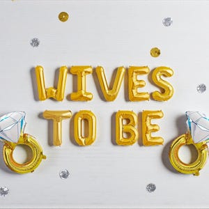 Wives To Be Balloon Banner: LGBTQ Engagement Party Decor