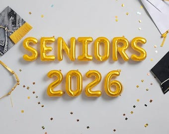 Seniors 2026 Balloon Banner: Graduation Party Decor