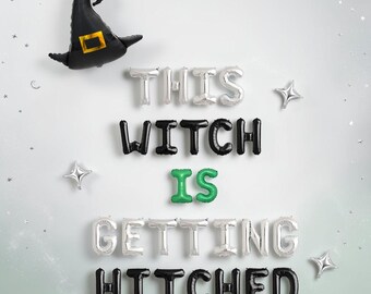This Witch Is Getting Hitched Halloween Bachelorette Balloon Kit: Spooky Witch Bach Party Decorations