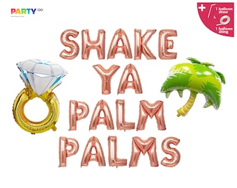 Shake Ya Palm Palms Banner | Palm Springs Bachelorette Party Decor | Florida Bachelorette Party Balloon Banner | Miami Bach Party Decor