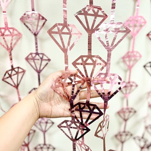 Gold Rose Gold Diamond Fringe Backdrop: Party Photo Booth Decoration Rose gold