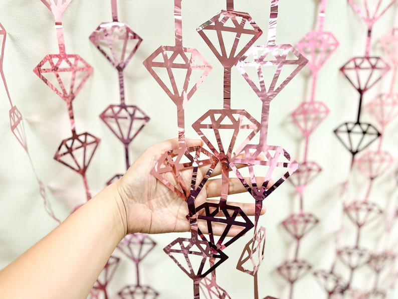 Gold Rose Gold Diamond Fringe Backdrop: Party Photo Booth Decoration Rose gold