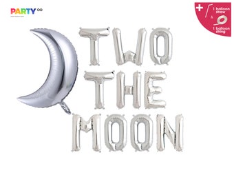 Two the Moon Balloons | Two the Moon Birthday | 2nd  Birthday| To the Moon Birthday| Birthday decor for two  | Girls  Birthday
