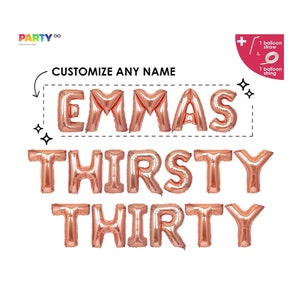 Thirsty Thirty Balloons | 30th Birthday Party Balloon Decoration |  30th Birthday Party Balloon Letters 30th Birthday Decorations