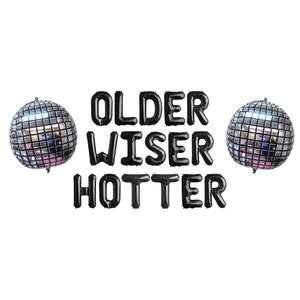 Old Wiser Hotter Banner |  25th 30th 18th Birthday Bitch Banner | Girls Birthday Party Decor | WAP Banner, Birthday Decoration