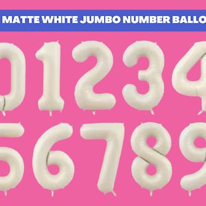 Jumbo Matte White Sand Number Balloon | Cream Number Balloons | Beige Number Balloons Boho Birthday Balloons | 1st 16th 21st 30th 60th