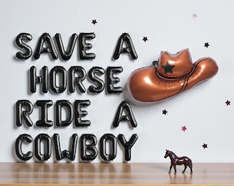 Save A Horseバルーンバナー：カウボーイハット ナッシュビル 独身パーティー