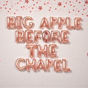 Big Apple Before the Chapel Banner: NYC Bachelorette Party Decor New York Bridal Balloons