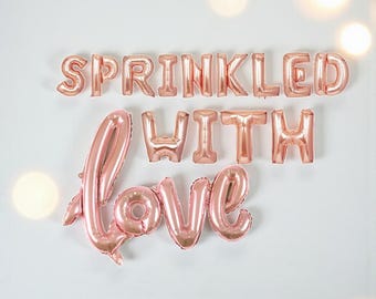 Sprinkled with Love Balloon Banner: Baby Sprinkle Party Decor