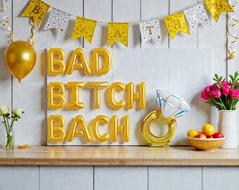 Bad Bitch Bach Balloon Banner: Ready Set Bach Bachelorette Party Decor
