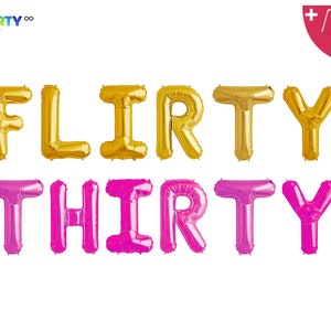 Flirty Thirty Balloons | 30th Birthday Party Balloon Decoration |  30th Birthday Party Balloon Letters 30th Birthday Decorations