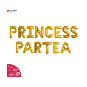 Tea Party Decor | "Princess Partea" Balloon Banner | Kids/Girl's Birthday Party Decor | Afternoon Tea