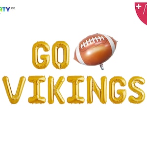 Go Vikings Balloon Banner Superbowl Party Decor Minnesota Vikings Fans Football Balloon Sports Theme NFL Party decor image 1