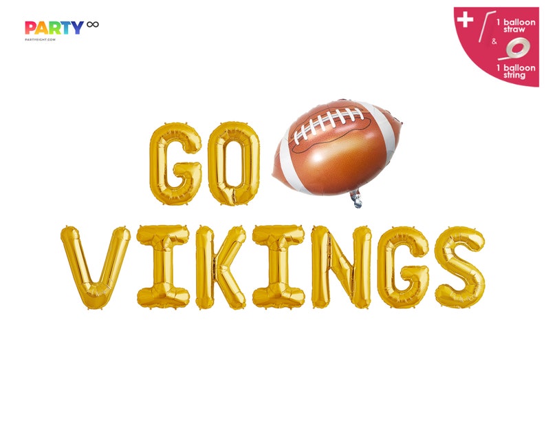 Go Vikings Balloon Banner Superbowl Party Decor Minnesota Vikings Fans Football Balloon Sports Theme NFL Party decor image 1