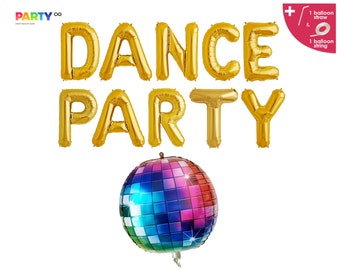 Dance Party Banner | Disco Ball | 70s Themed Dance Party | New Years Eve | Disco Party Disco Fever Decor | 70's Music Party | Glam 70's