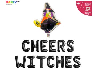 Cheers Witches Banner | Halloween Themed Bachelorette Party | Halloween Bach Party | Halloween Bachelorette Party Decorations Balloon