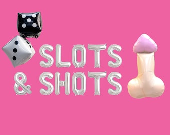 Slots&Shots Vegas Bachelorette Party Banner/Sign | Vegas Bachelorette Party Decor Balloon Banner | Las Vegas Bachelorette Party Decorations