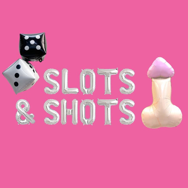 Slots&Shots Vegas Bachelorette Party Banner/Sign | Vegas Bachelorette Party Decor Balloon Banner | Las Vegas Bachelorette Party Decorations