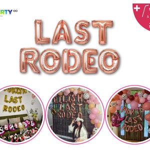 Last Rodeo Bachelorette Party Decorations Banner Nashville Last Rodeo Cowgirl Yeehaw Bridal Shower Bride to Be Rose Gold