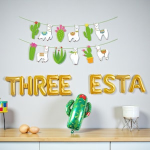 Three-esta Balloon Banner: Third Birthday Fiesta & Mexican Party Decorations