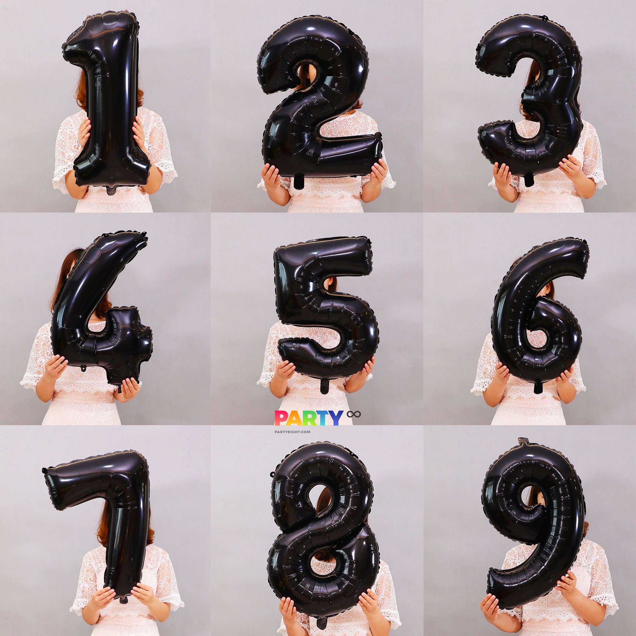 Giant Black Number Balloon: 42 inch Mylar Foil Party Decor