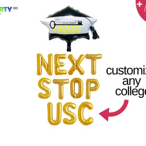 High school Graduation Banner | Customize Graduation Sign | High school Graduation Party Decorations | Grad Cap Balloons