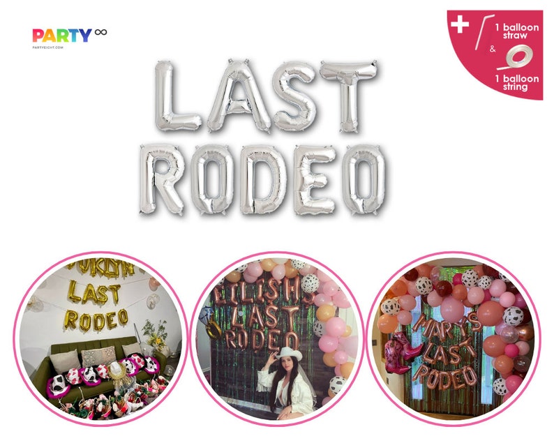 Last Rodeo Bachelorette Party Decorations Banner Nashville Last Rodeo Cowgirl Yeehaw Bridal Shower Bride to Be Silver