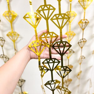 Gold Rose Gold Diamond Fringe Backdrop: Party Photo Booth Decoration Gold