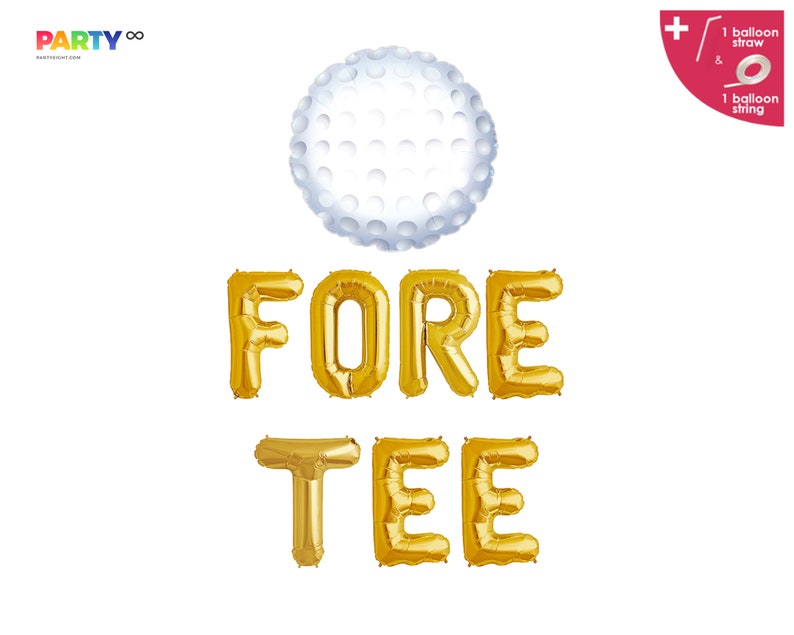 Fore Tee Banner With Golf Ball Balloon Golf Ball Themed 40th Etsy