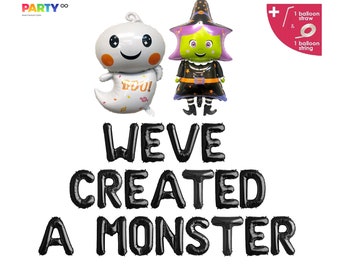 We&#39;ve Created a Monster Balloons | Halloween Themed Baby Shower Decorations Banner | Halloween Baby Sprinkle Momster Mash Balloons