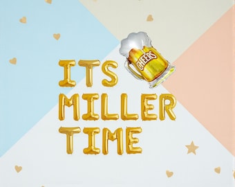 It’s Miller Time Balloon Banner: Cheers and Beers Double Toasting Party Decorations