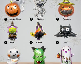 Halloween Character Balloons: Ghost, Witch, Pumpkin & More Kids Party Decor