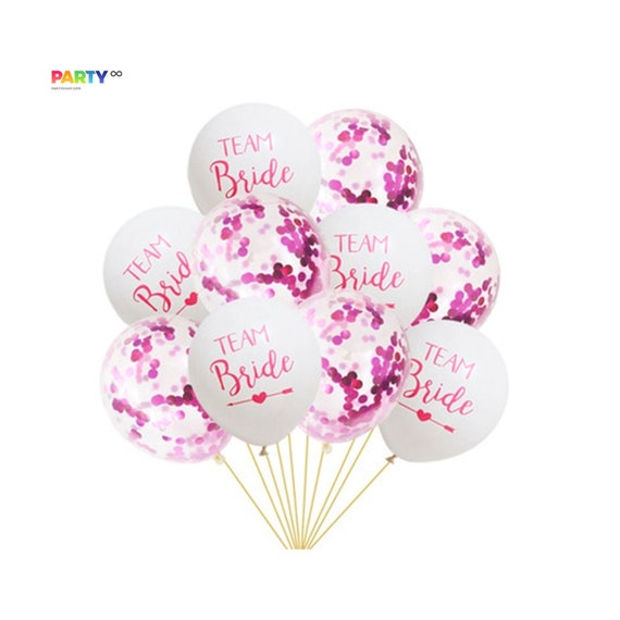 Team Bride Confetti Balloon Bouquet Bachelorette Party Decor