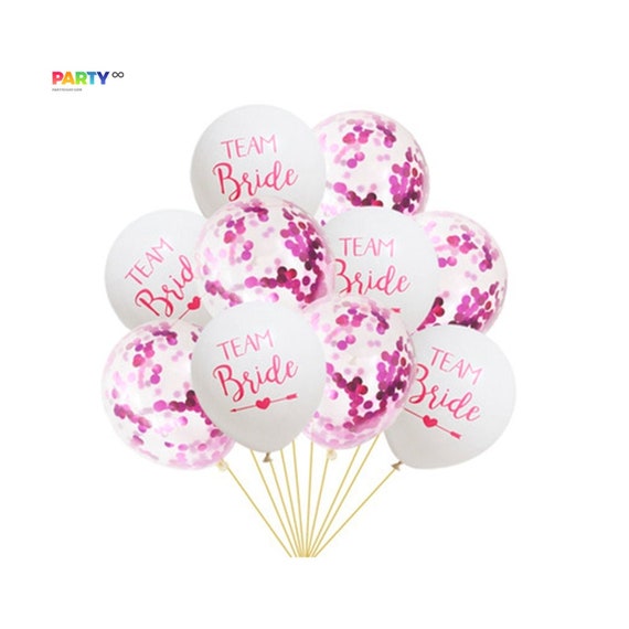 Team Bride Confetti Balloon Bouquet  Bachelorette Party Decor