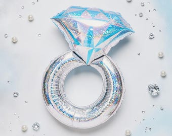 Sparkly Engagement Ring Balloon: Bridal Shower Bachelorette Party Wedding Proposal Celebration Engagement Party Decor