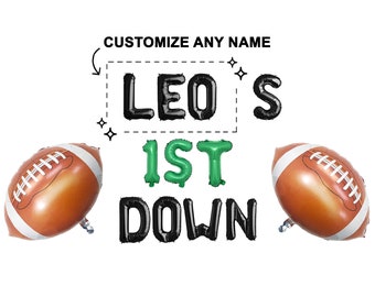 football first birthday | First Year Down Banner with football balloon Football Themed 1st Birthday Party Decorations | first down birthday