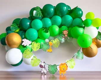Two Wild Jungle Paper Banner: Safari Animal Birthday Baby Shower Party Decor