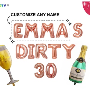 Dirty Thirty Balloons | 30th Birthday Party Balloon Decoration |  30th Birthday Party Balloon Letters 30th Birthday Decorations