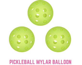 Pickleball Round Mylar Balloons 3 pcs 18 inch, in my pickleball era, pickleball party decorations, gift for pickleball friend