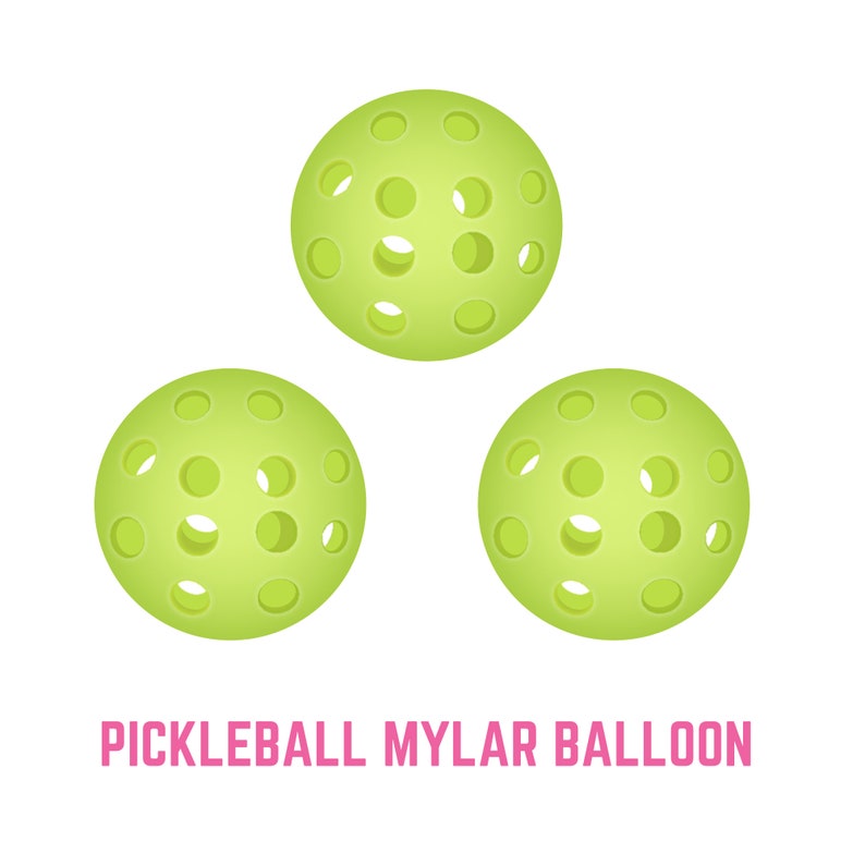 Pickleball Round Mylar Balloons 3 pcs 18 inch, in my pickleball era, pickleball party decorations, gift for pickleball friend image 1