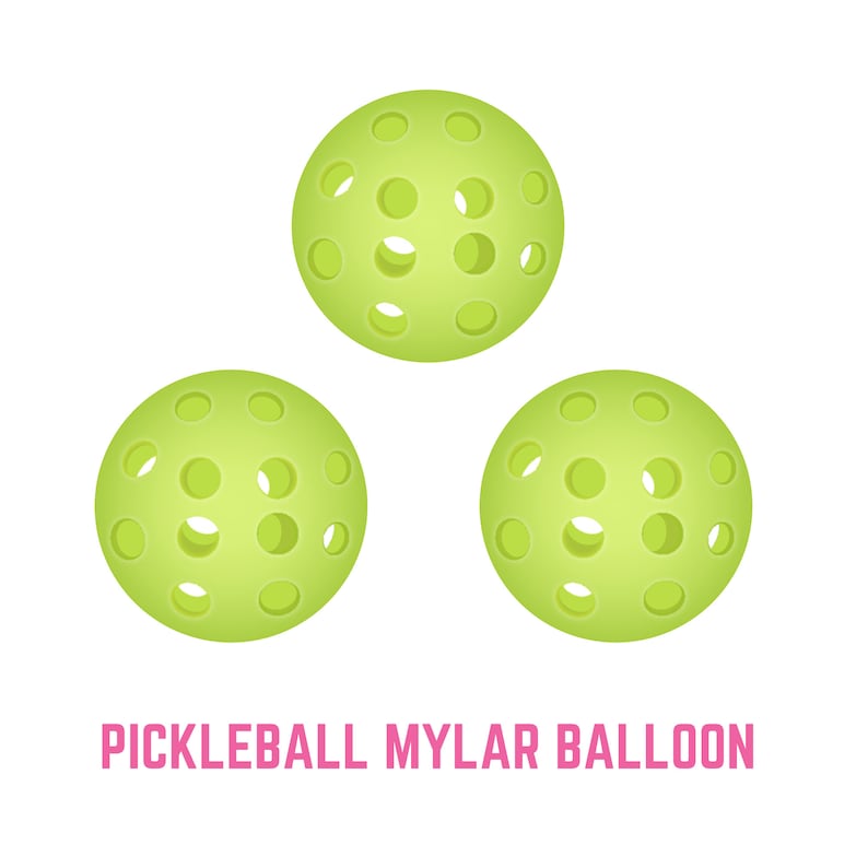 Pickleball Round Mylar Balloons 3 pcs 18 inch, in my pickleball era, pickleball party decorations, gift for pickleball friend image 1