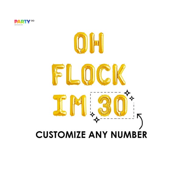 Oh Flock Im 30 30th Birthday Decorations Thirty Birthday Decor Thirtieth 30th Birthday Banner Customize Birthday Banner By Party Eight Catch My Party