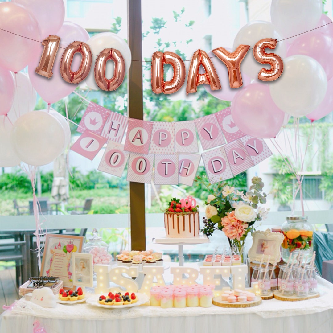 100th Day Celebration Balloon Kit Korean 100 Days Celebration Decorations Baekil Celebration