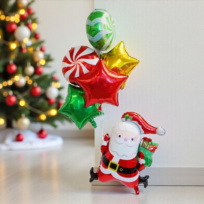 Foil Santa Balloons Etsy