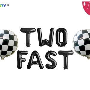 Two Fast 2nd Racing Car themed F1 theme Birthday Party Decoration Balloon Banner | 2nd Two Fast Birthday Party | Race Car Party Decor